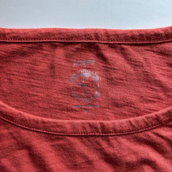 J. Crew Burnt Orange/Red Organic Cotton Short Sleeve Boxy Pocket Tee Size Large - Picture 6 of 7